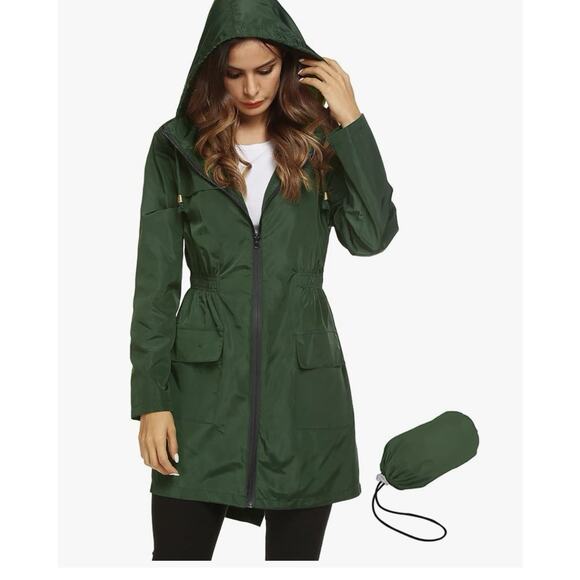 Lomon Women Waterproof Lightweight Rain Jacket Active Outdoor Hooded Raincoat S - Picture 1 of 4
